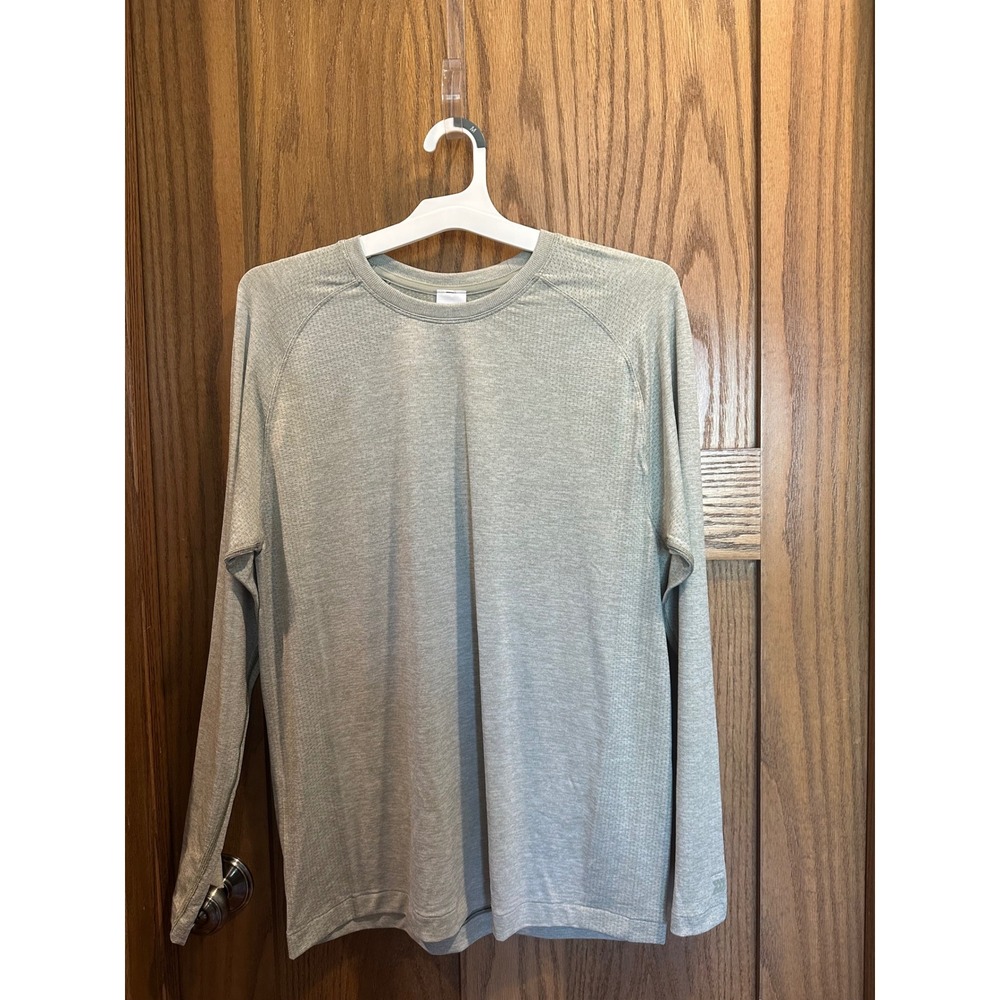 All in Motion Mens LS Seamless T-Shirt Heathered Green Small New